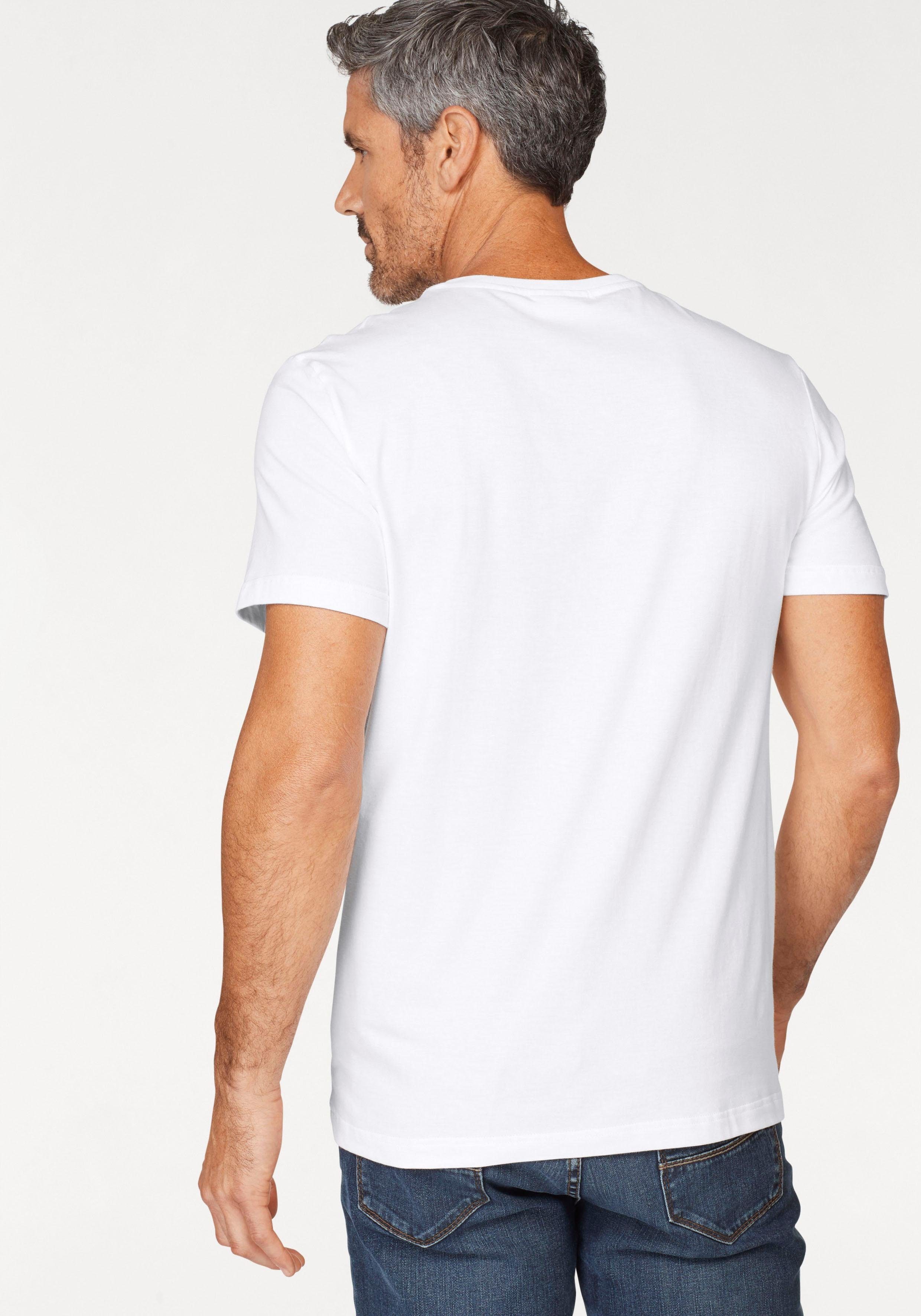 (1-tlg) Lacoste weiß Rundhalsausschnitt T-Shirt mit
