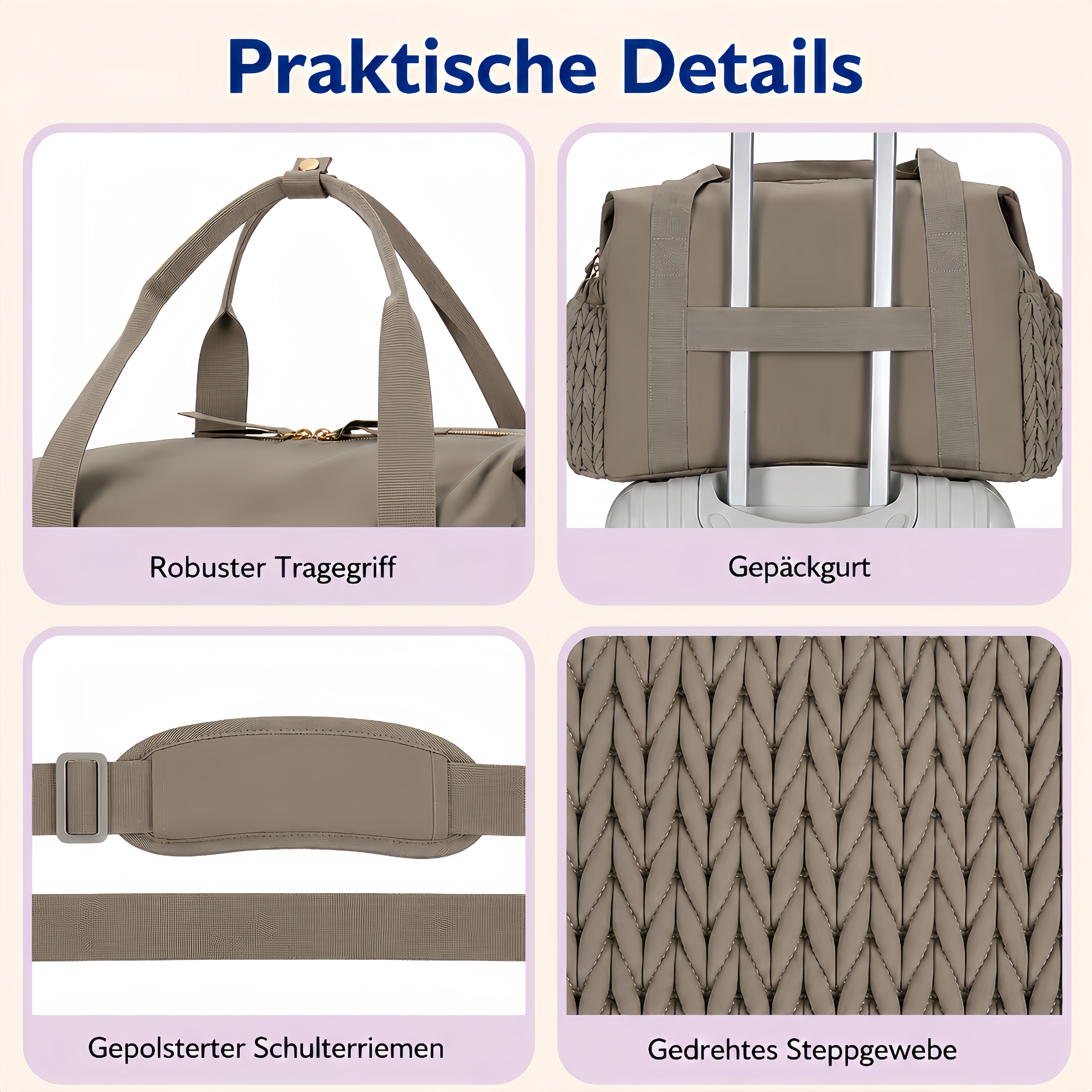 ibettertec Wickeltasche geräumige Reise-Wickeltasche, Wickeltasche, (Kliniktasche für die Geburt, Babytasche mit Schnulleretui)