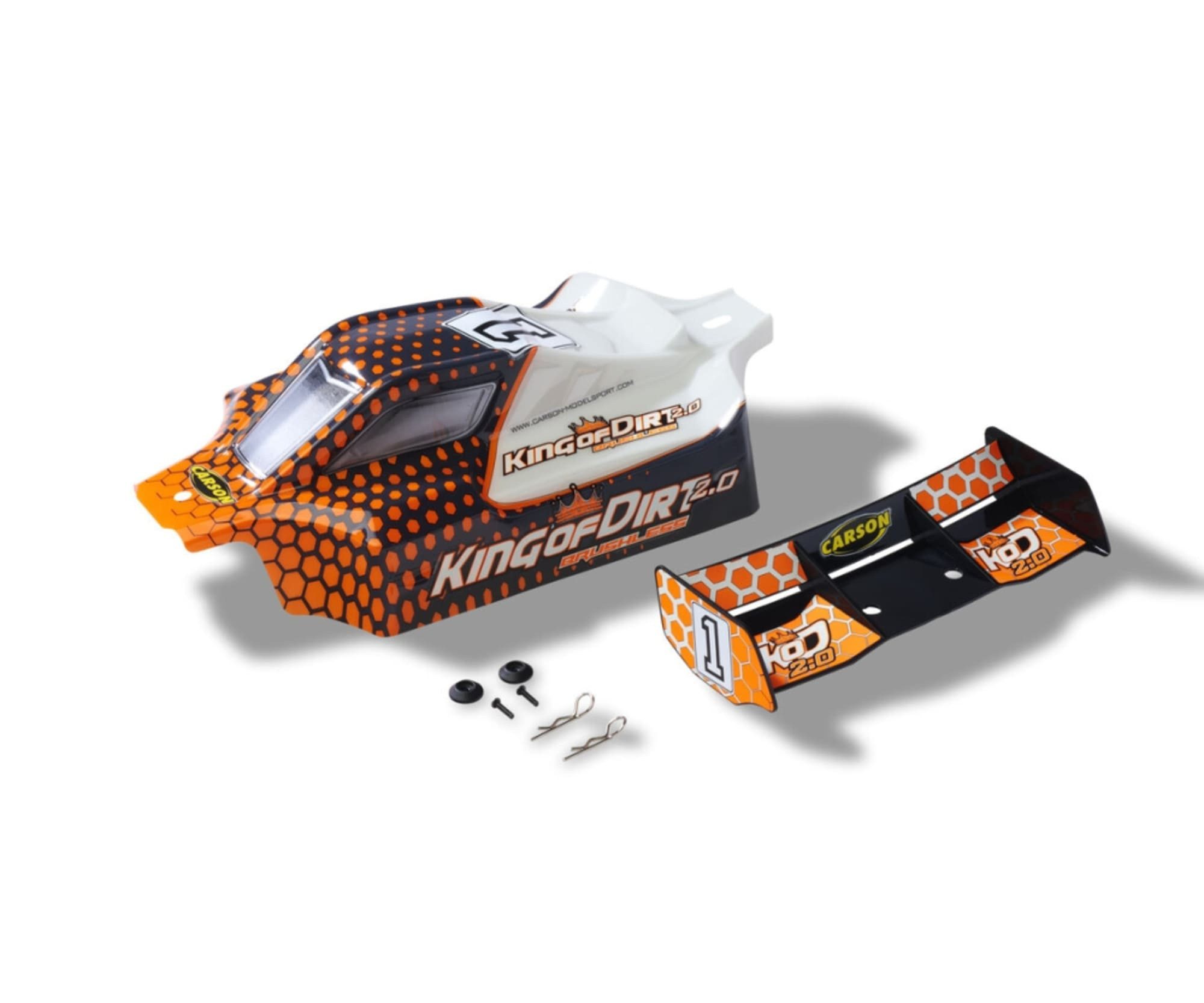 CARSON Carson 1:8 Karosserie-Set King of Dirt 2.0 BL orange RC-Fernsteuerung