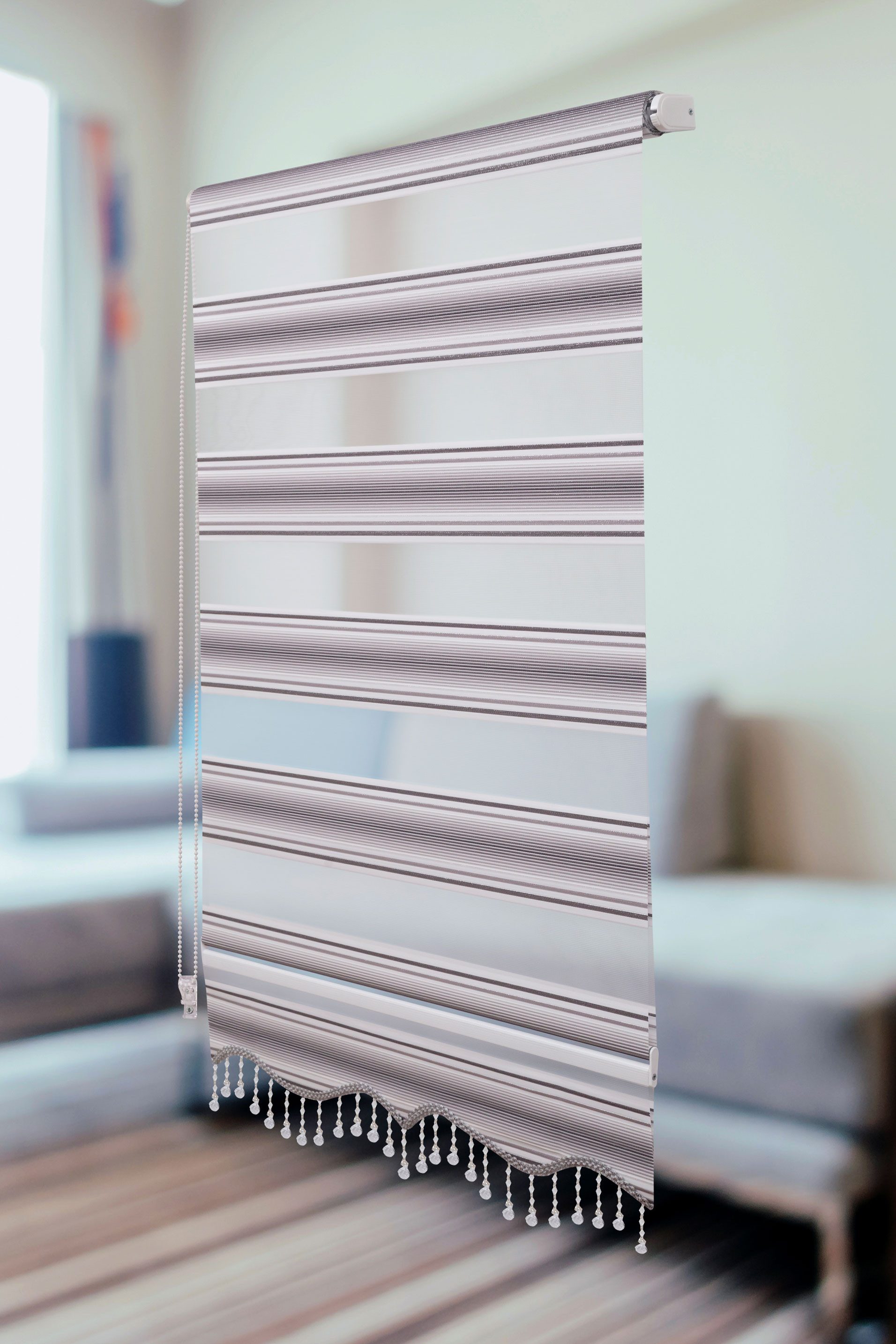 Doppelrollo Doppelrollo Klemmfix ohne bohren für Fenster und Türen mit Perl günstig online kaufen