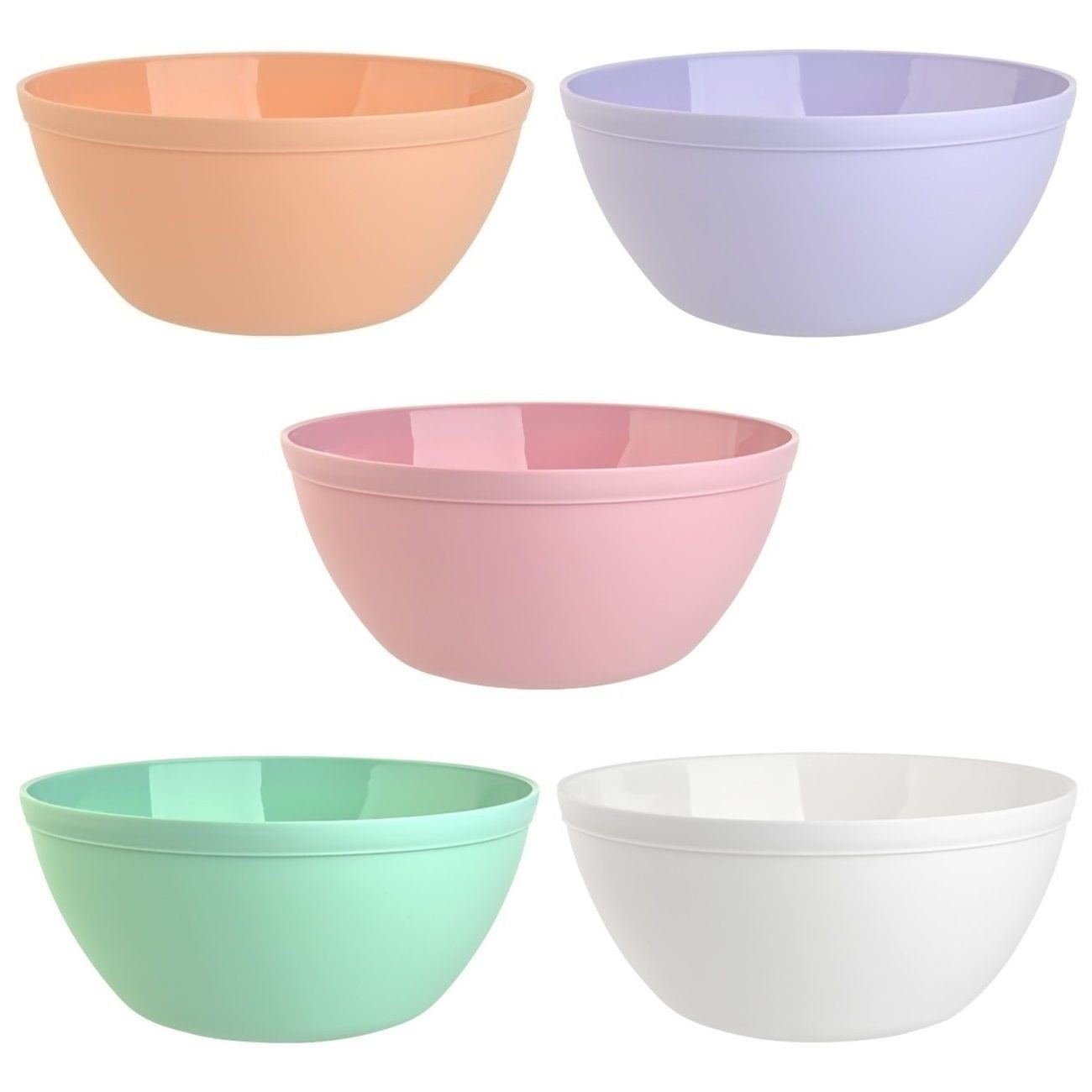 Engelland Müslischüssel Plastikschale, 900 ml, PP-Kunststoff (BPA-frei), (Vorteils-Set, 5-tlg), spülmaschinengeeignet, mikrowellengeeignet, Ø 16 cm, BPA-frei