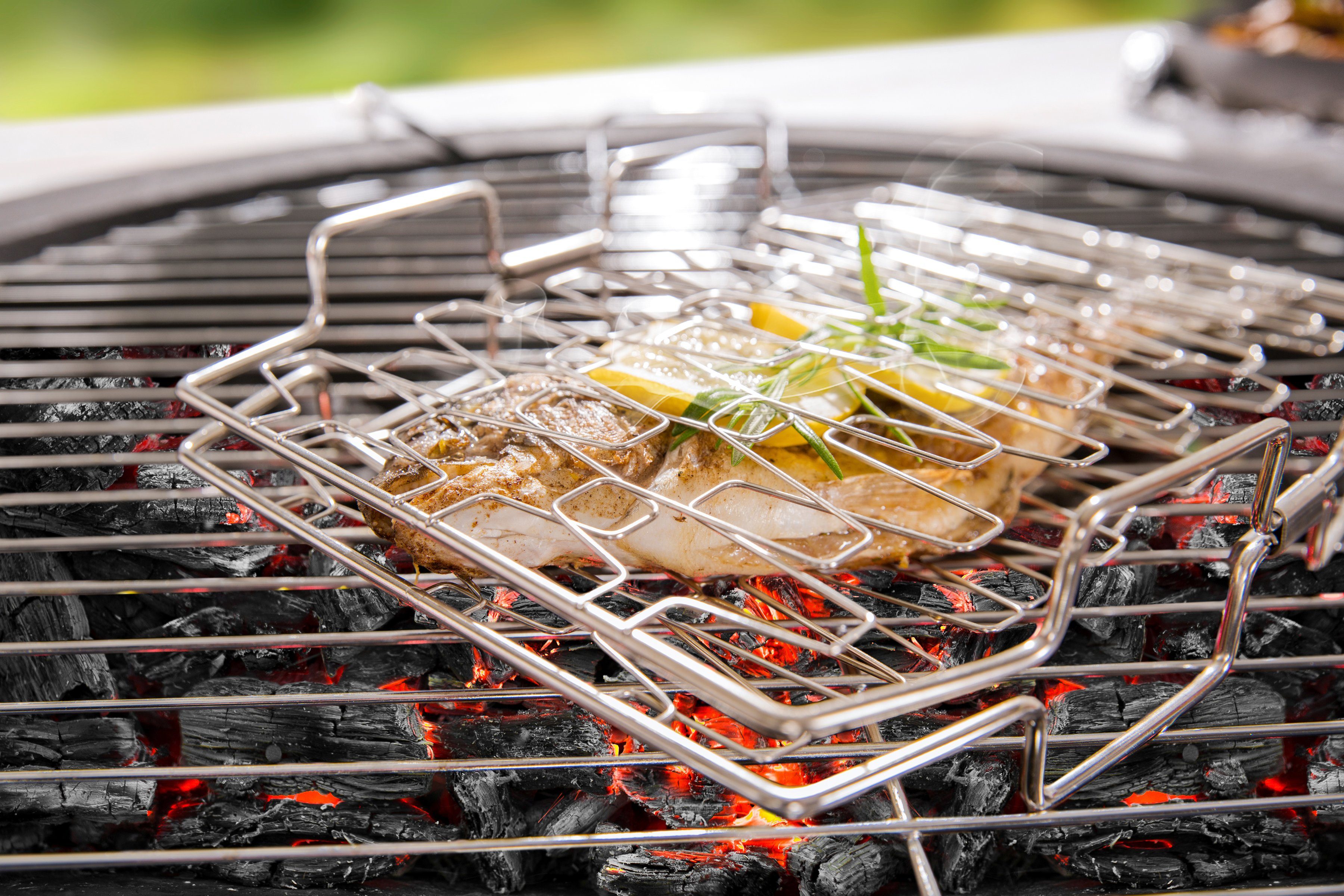 hecht international Grillguthalter Pescado, Edelstahl, Metall, Fisch und  Gemüse fallen nicht auseinander bzw. durch den Rost