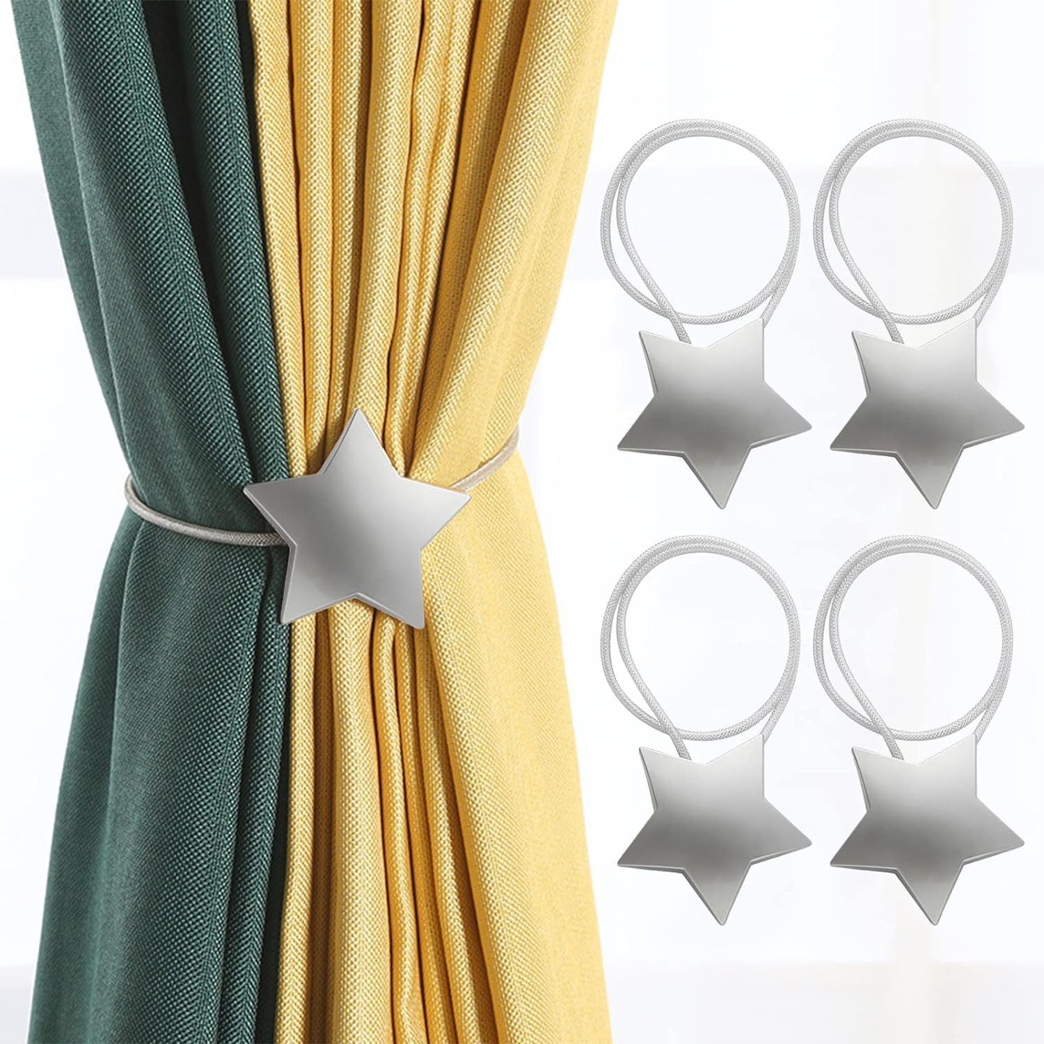 Agger Raffhalter Magnetische Vorhang-Raffhalter,dekorative Vorhanghalter für Gardinen, (4-tlg), für Haus Office, Wohnzimmer, Schlafzimmer