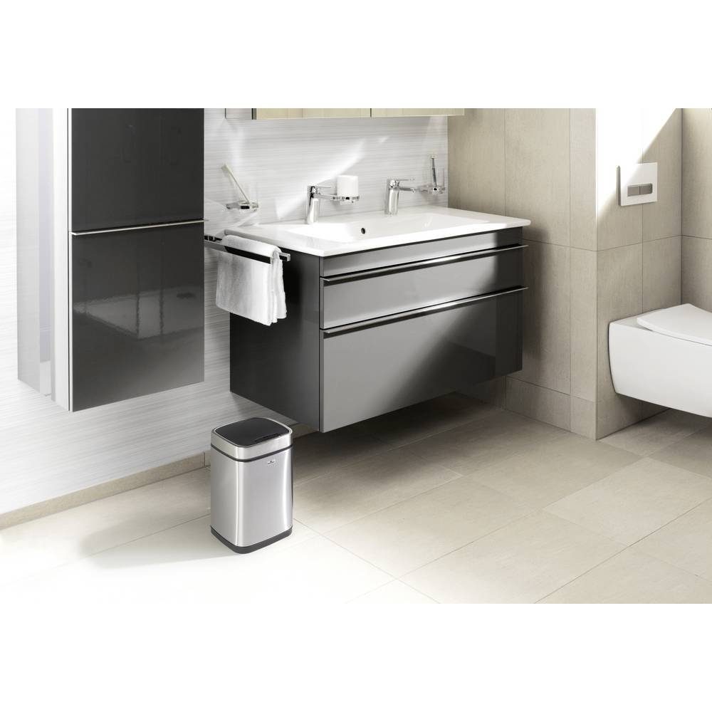 DURABLE Mülleimer Sensor-Treteimer NO TOUCH für 6L, Edelstahl 342023, One-Touch-Deckelöffnung