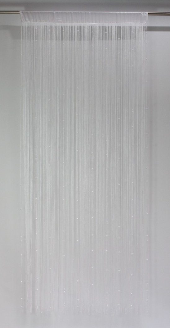Perlen" Fadenvorhang St), Dekoleidenschaft, Türvorhang, Türvorhang Stangendurchzug Insektenschutz cm, 90x220 Vorhang, Balkontür "Weiße 90x220, transparent, (1 Vorhang,
