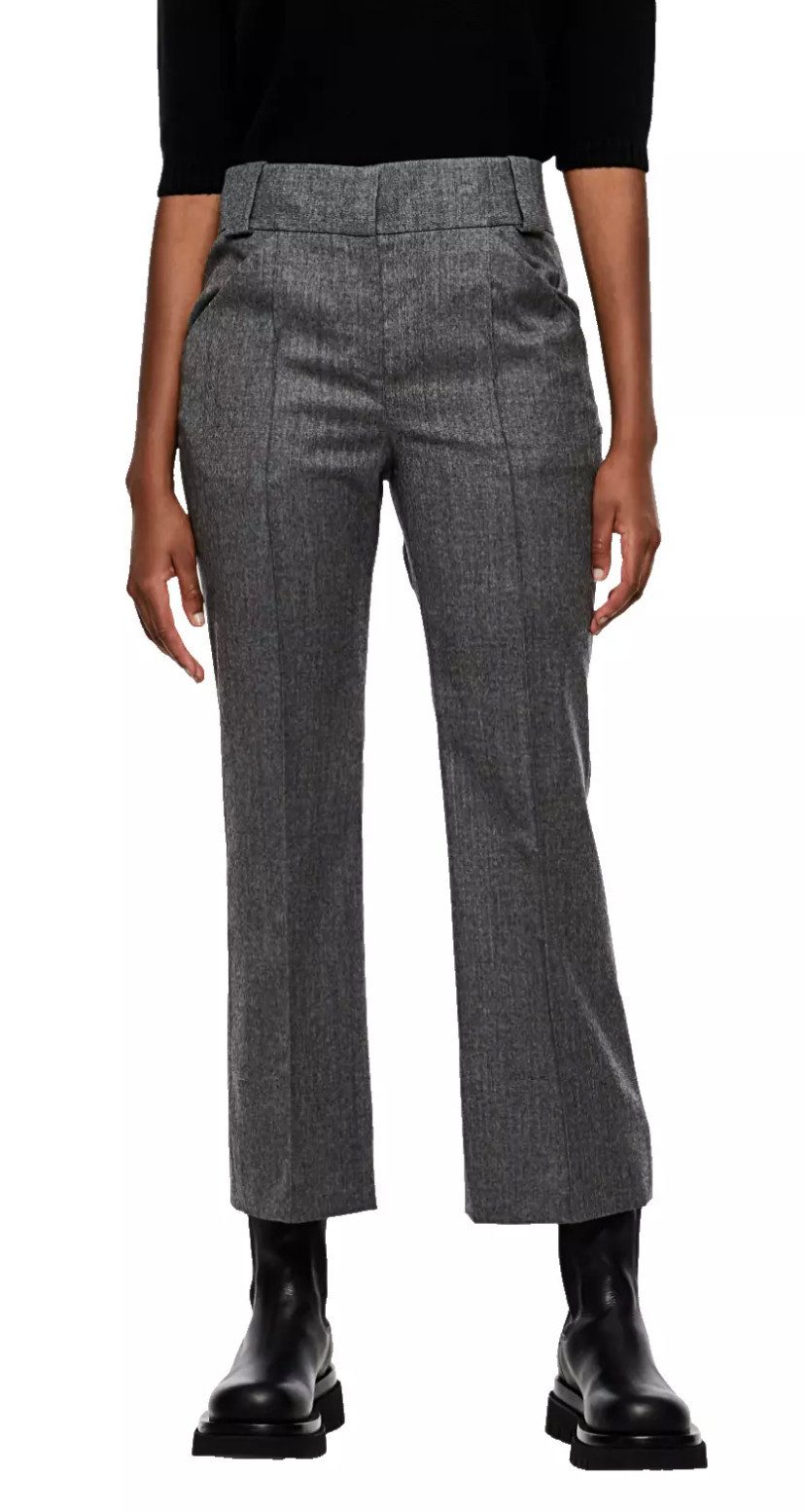 FENDI Anzughose Tailored Cropped Wolle Ventilation am Rücken, gebügelte Bügelfalte, Gürtel-Schlaufen
