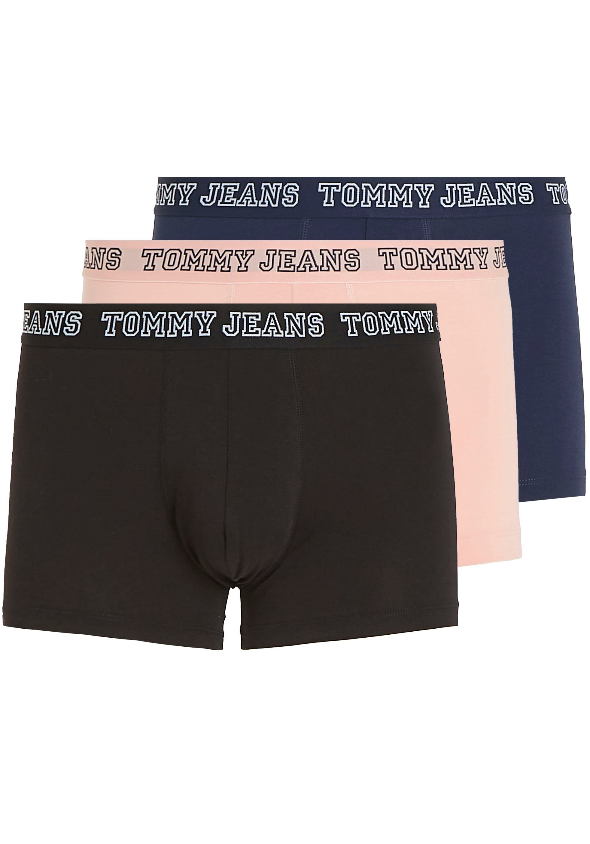 Tommy Hilfiger Underwear Trunk 3P TRUNK DTM (Packung, 3-St., 3er-Pack) mit Tommy Jeans Logo-Elastikbund Twilight/Black/Peach