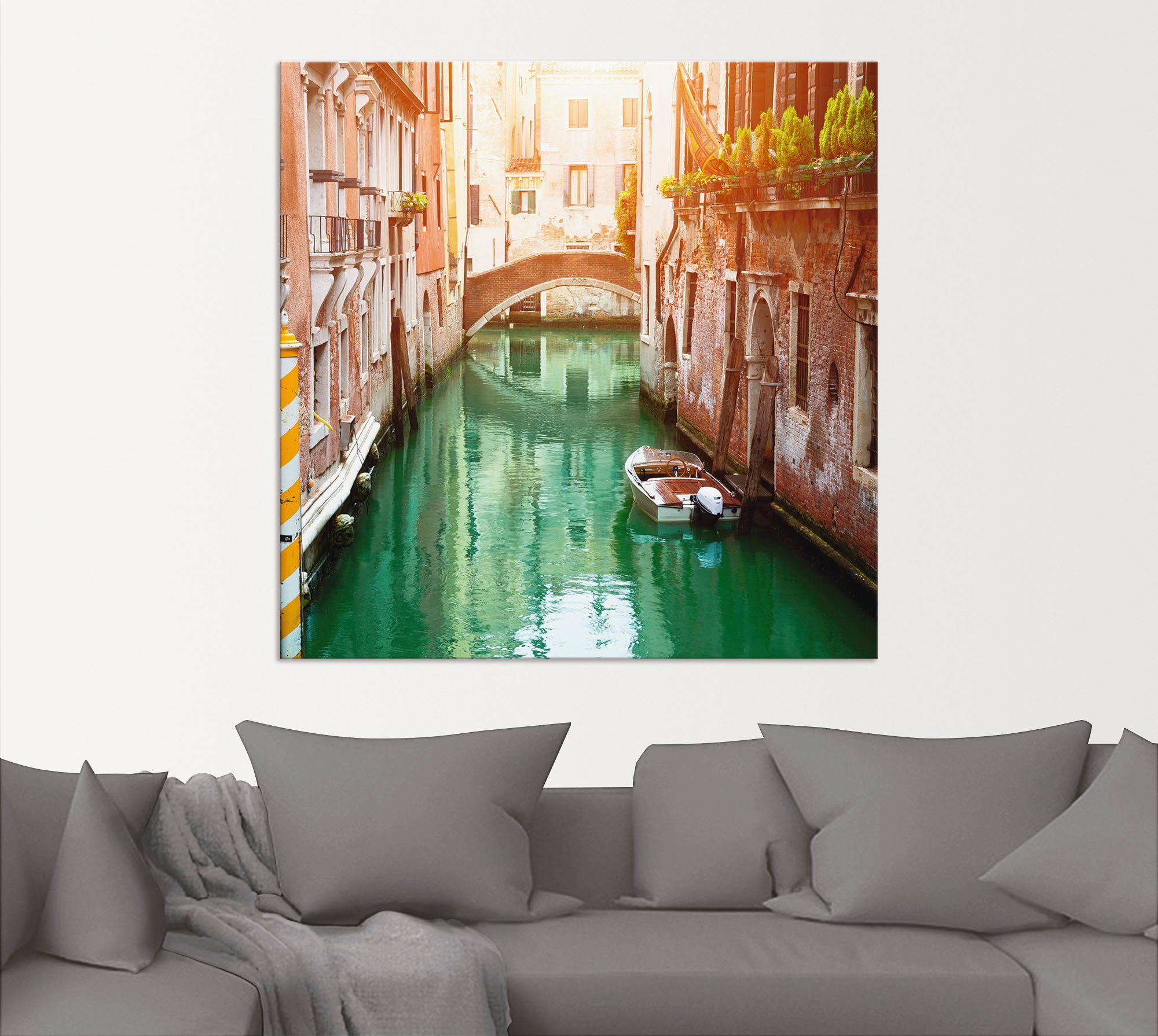Artland Wandbild Venedig Canal, Italien versch. Alubild, (1 als Leinwandbild, Wandaufkleber St), oder Größen in Poster