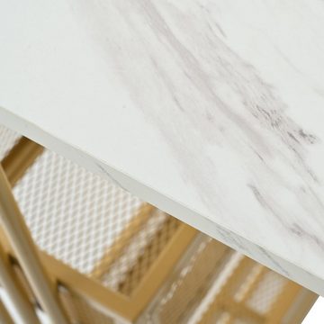 BlingBin Bartisch Rechteckige Bartisch Esstisch mit Stützbeine (1er Set, 1-St., 1 Tisch), 120×48×100cm mit Stützbeine aus goldfarbenem Metall