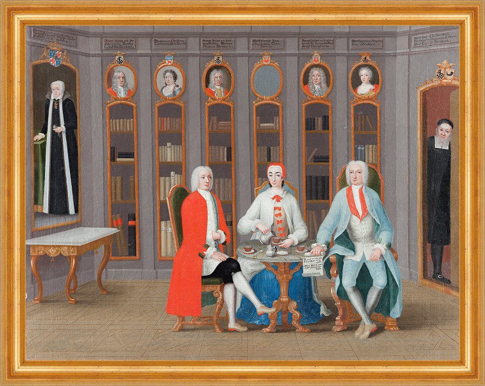 Kunstdruck The Stenbock family in their library at Ranäs C. Fredrik