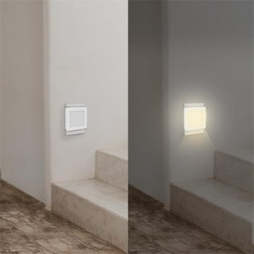 LogiLink LED Nachtlicht LED013, mit Dämmerungssensor quadratisch, 3014 LED x4, weiß