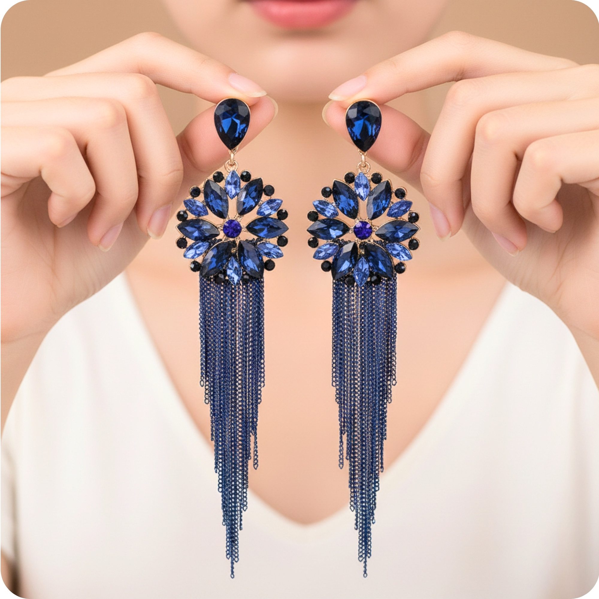 YouBella Ohrring-Set Kristall Quaste vergoldet Ohrringe Für Frauen & Mädchen (Party Wear, Mode, Geeignet für alle Anlässe), Best For Gifting, Hochzeit, Stilvoll