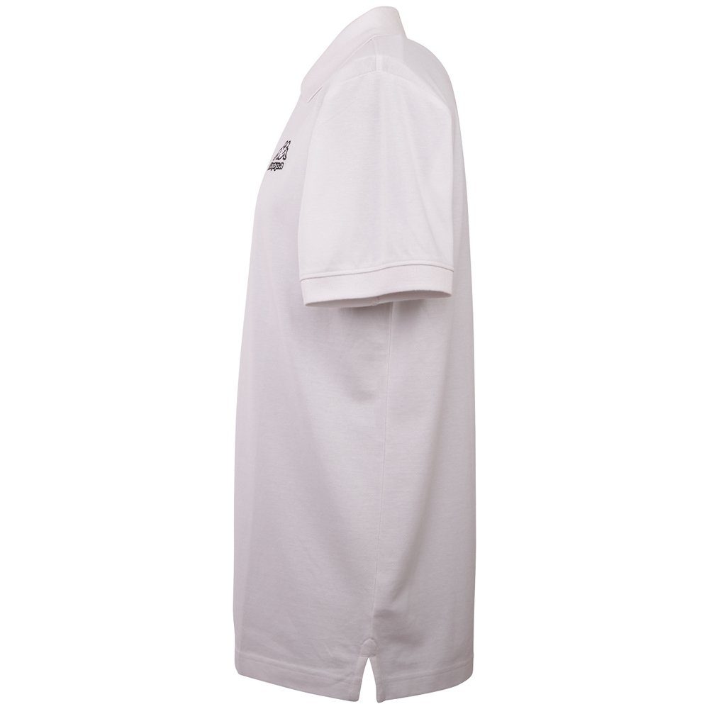 Kappa Poloshirt hochwertiger Qualität Baumwoll-Piqué bright in white
