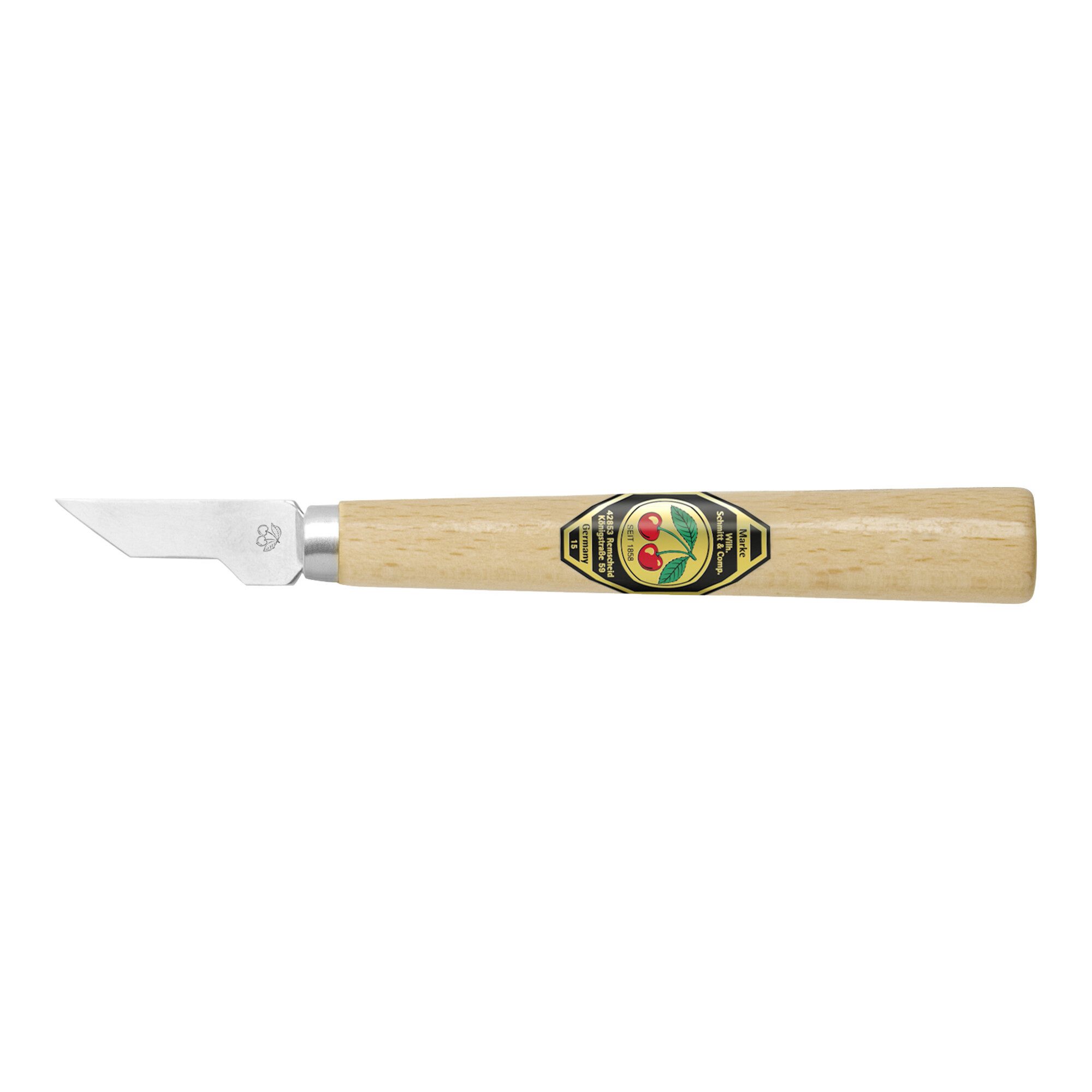 Kirschen Taschenmesser Kirschen Kerbschnitzmesser mit Holzheft mit schmaler, schräger Schneid