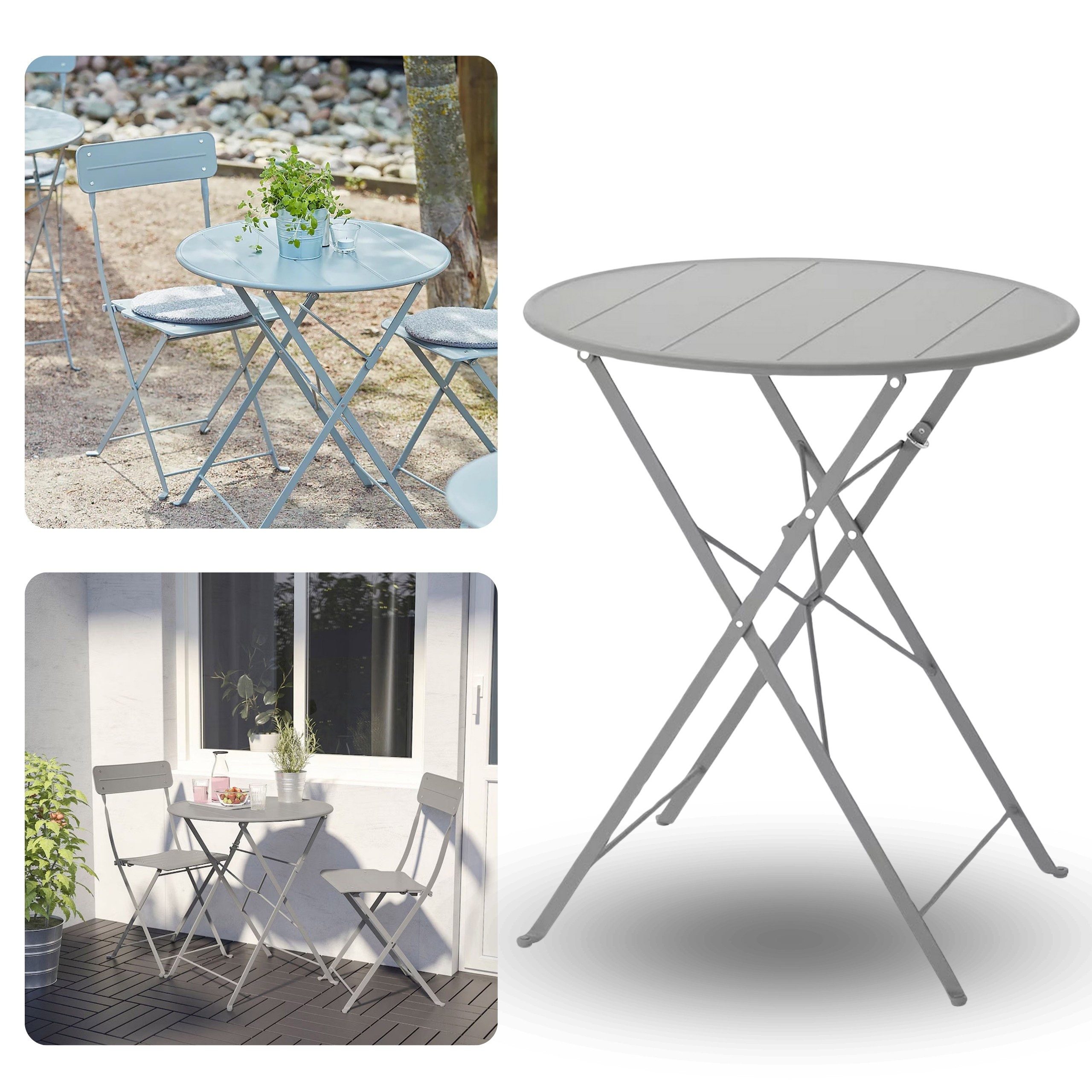 Sarcia.eu Gartenstuhl SUNDSÖ Grauer Gartentisch 65 cm