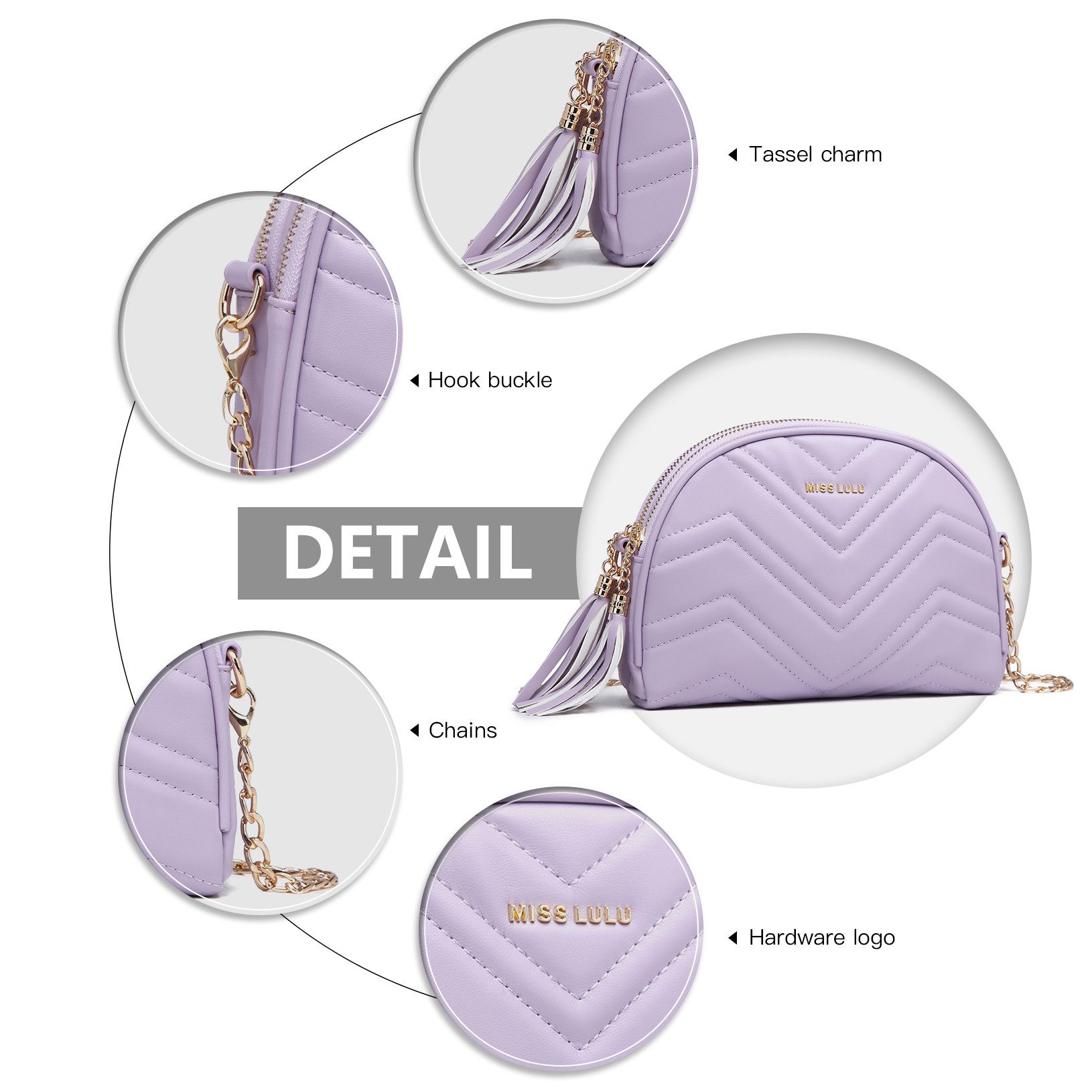 Miss Lulu Umhängetasche Damen Crossbody Bag aus PU-Leder