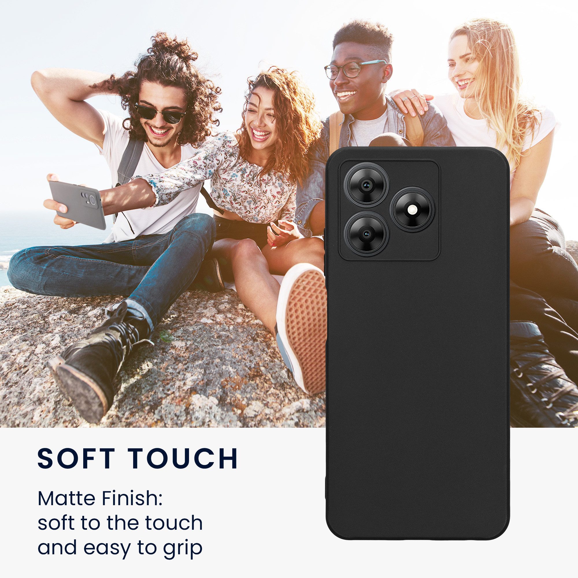 kwmobile Handytasche Handyhülle für Blackview Wave 8 Hülle (1-tlg), Weiches Handy Silikon Case - Schutzhülle Cover – Bild 4 von 5