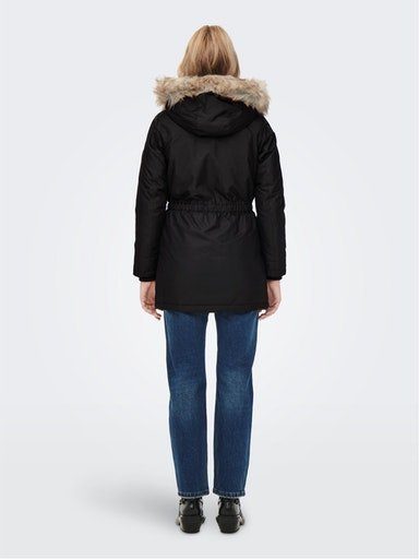 ONLY Parka ONLIRIS mit Kapuze nature w. black fakefur