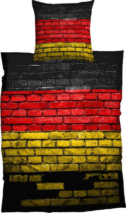 Bettwäsche German Flag, CASATEX, Renforcé, 2 teilig, mit Deutschland-Flagge bedruckt