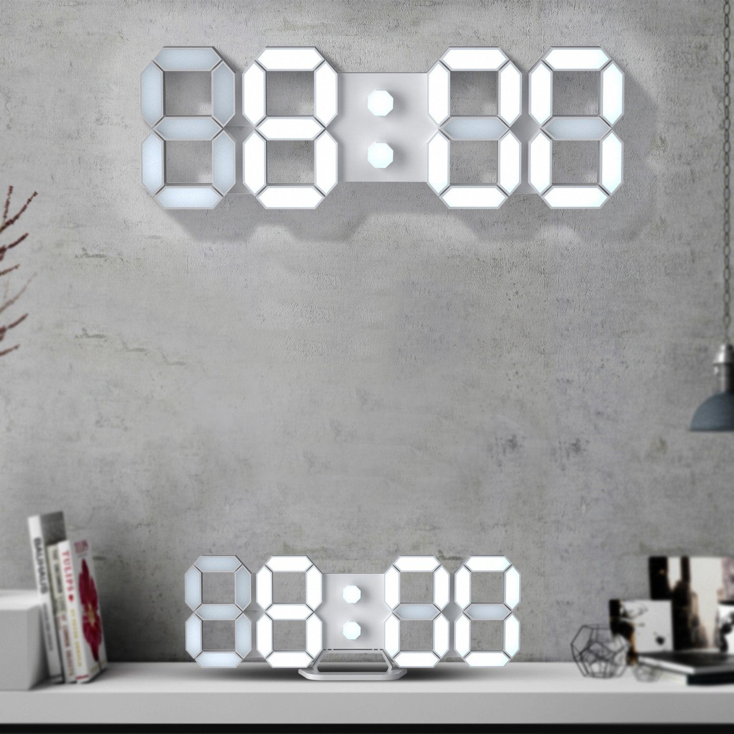 Wecker Wanduhr LED (dekorative Wanduhr Digital Uhr) Jormftte