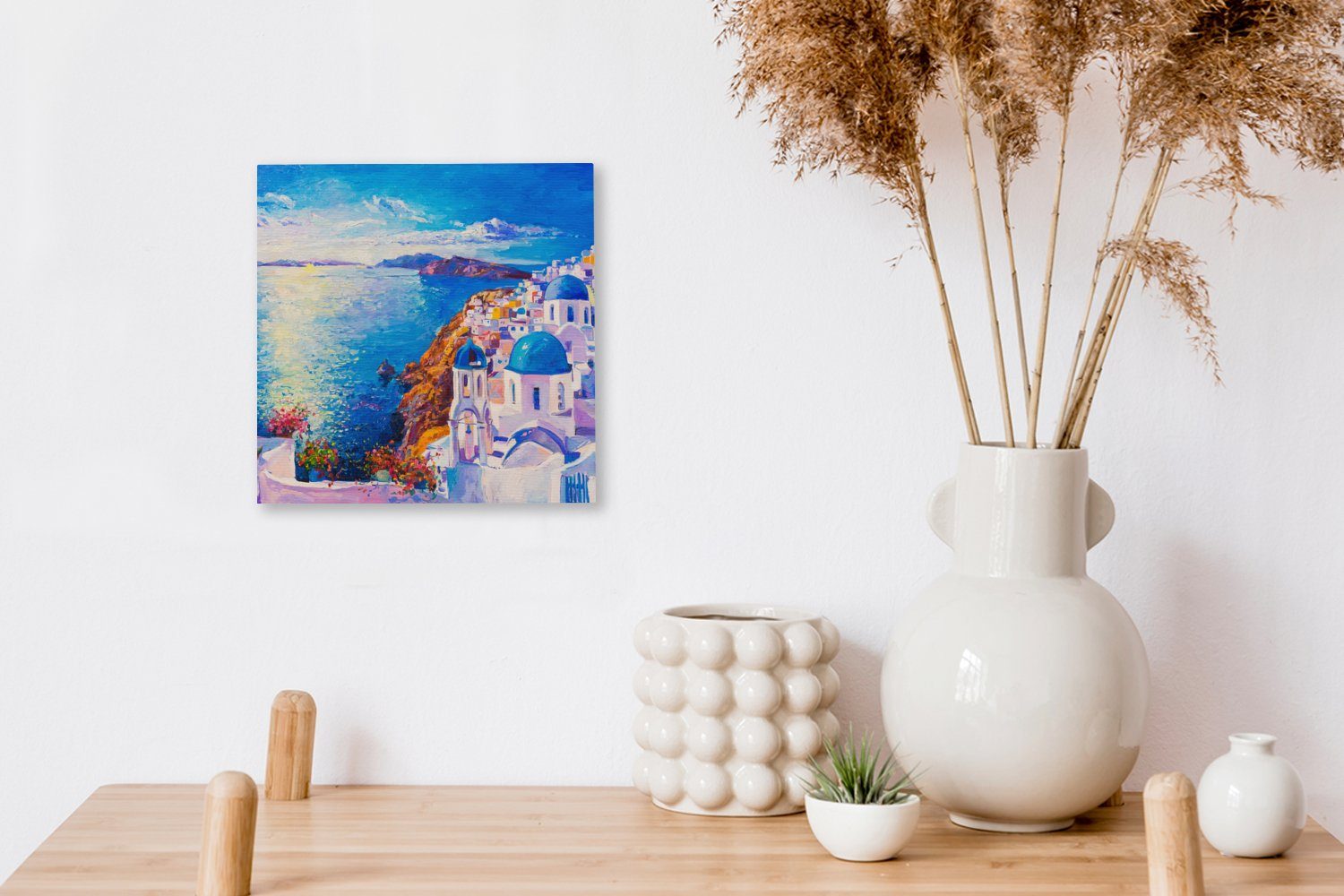 OneMillionCanvasses® Gemälde Malerei - Wohnzimmer Schlafzimmer - St), für Leinwand Griechenland Öl, Wasser - Bilder (1