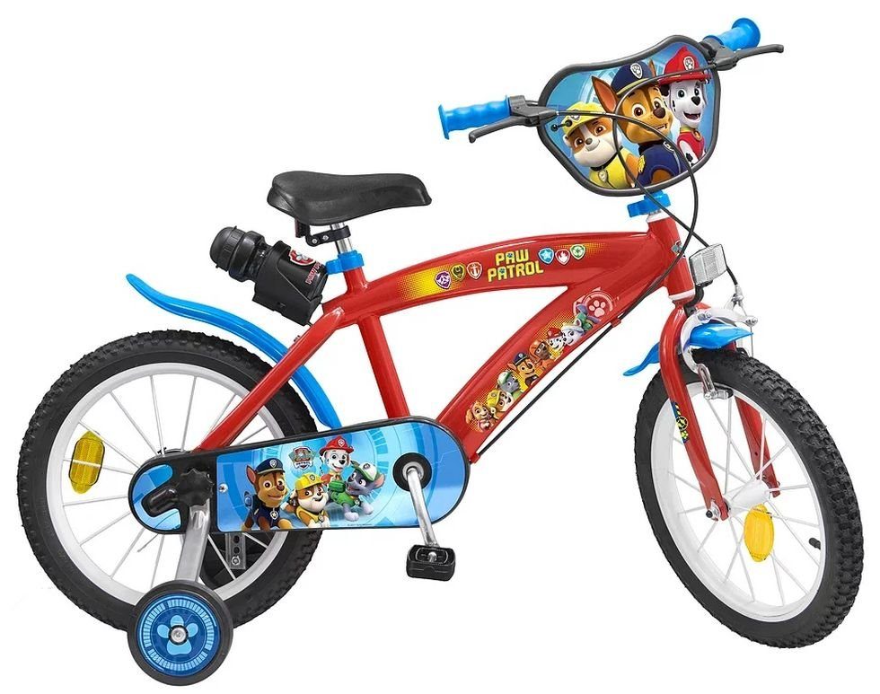 Bike Toimsa Zoll Jungen Blau Trinkflasche Fahrrad Rot, 1 Kinder Stützräder, Patrol Bikes 16 Paw Kinderfahrrad Gang, Rad Kinderrad