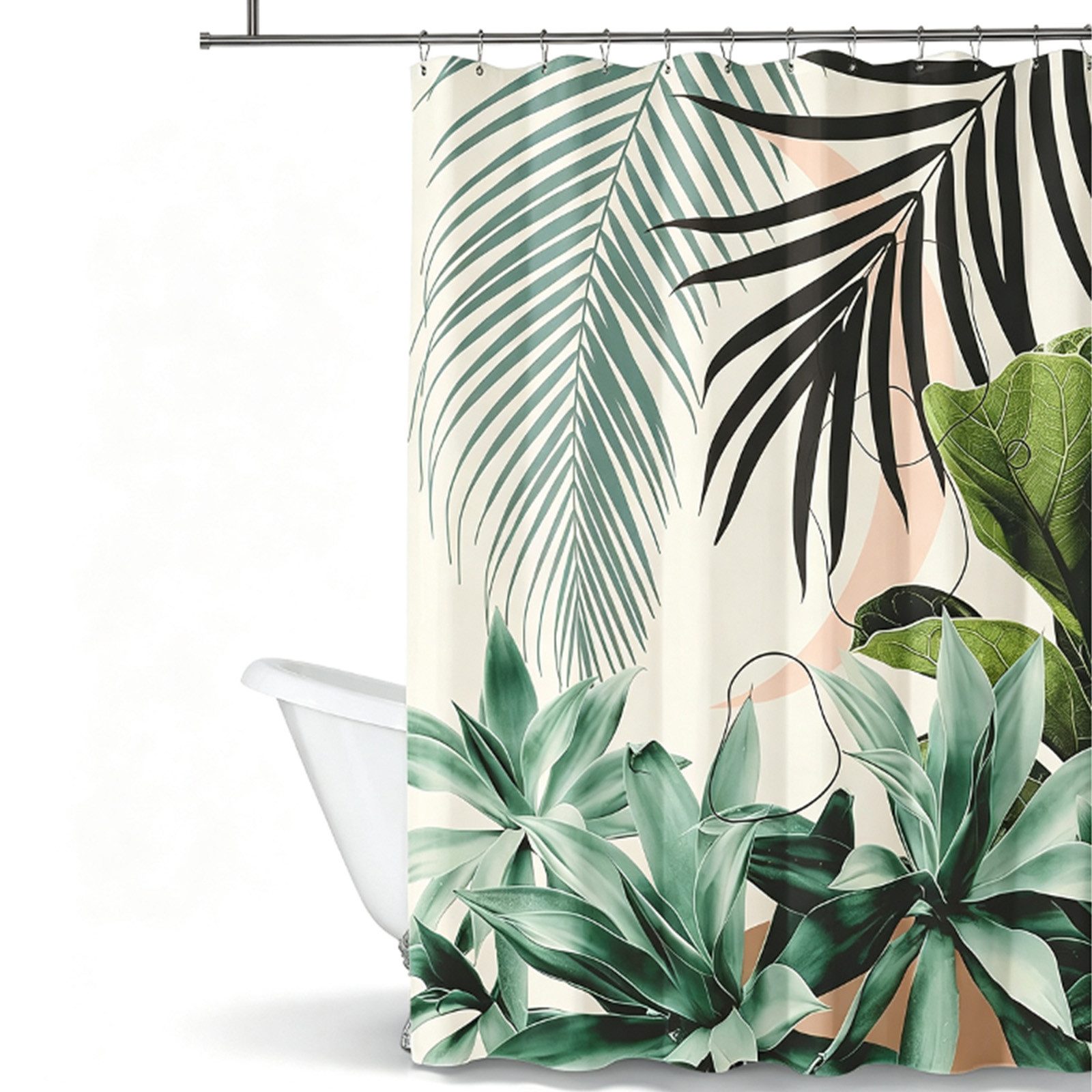 MOPUEA Duschvorhang Duschvorhang 183 x 183 cm mit 12 Haken Duschvorhänge waschbar (Duschvorhang aus Polyester mit 12 Haken für Bad und Dusche, 183 x 183 cm Duschvorhang mit HD-Druck und 12 Haken), Wasserabweisend, weich, knitterarm, waschbar und lichtecht