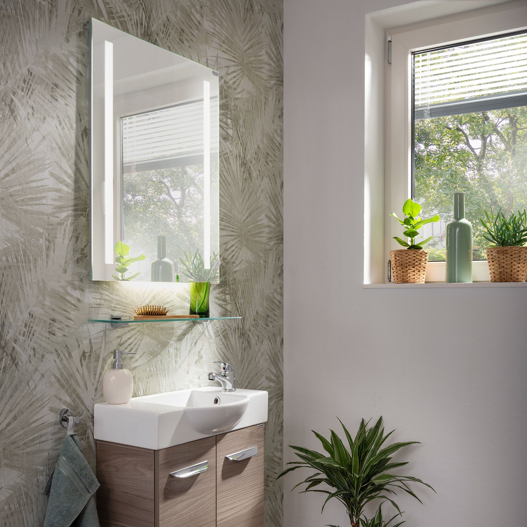 - Linear FACKELMANN Badspiegel mit Ambientebeleuchtung Spiegelelement - 60cm