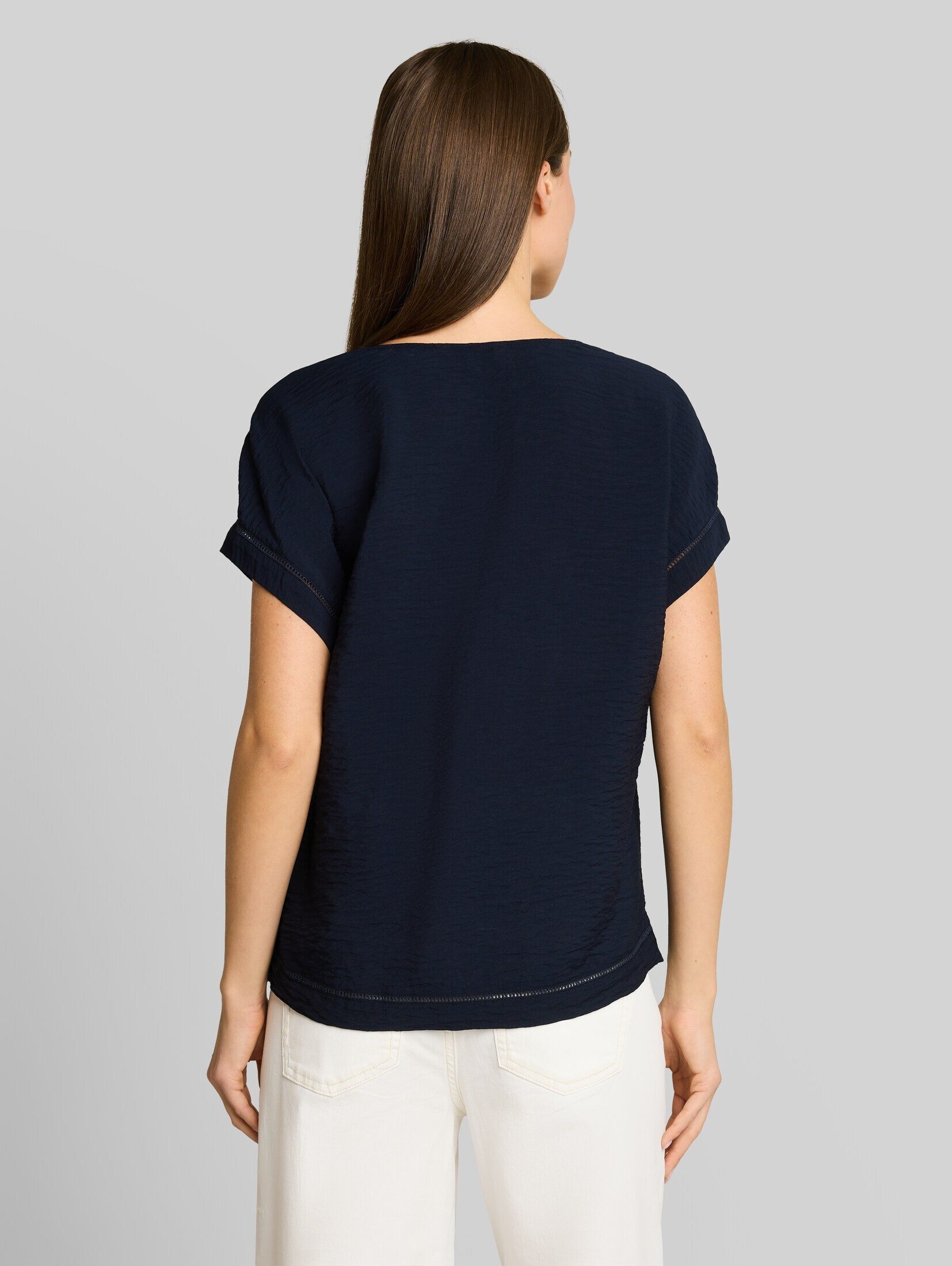 TOM TAILOR Kurzarmbluse Blusen & Shirts Loose Fit Bluse mit V-Ausschnitt