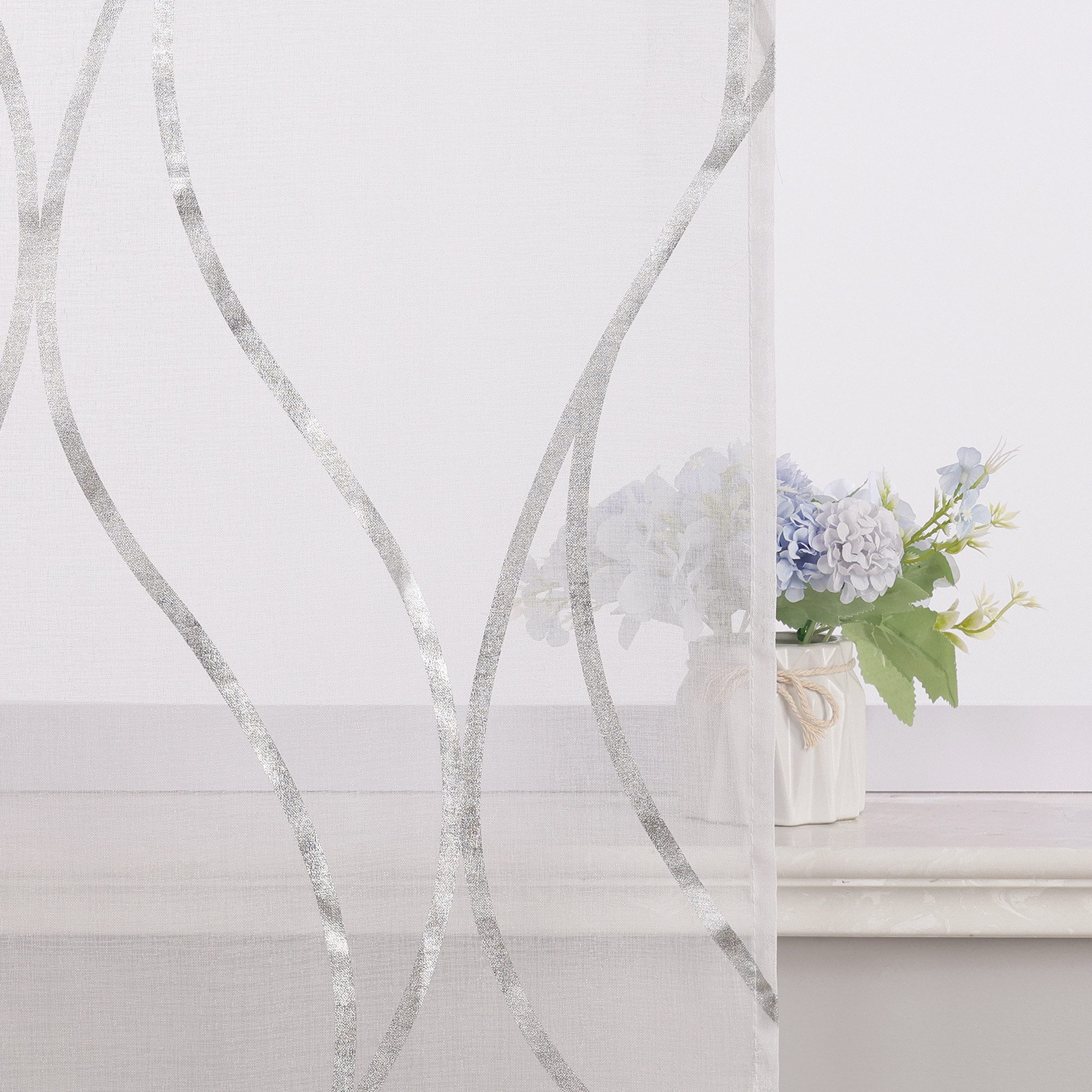 Joyswahl Schiebegardine (2 St), Klettband, transparent, Voile, Moderne Fläc günstig online kaufen