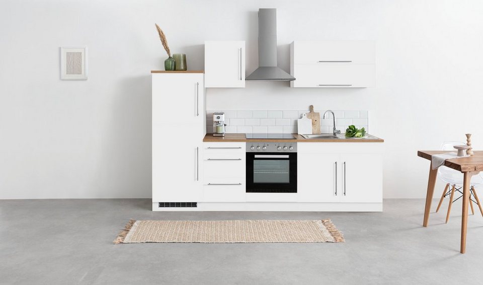 HELD MÖBEL Küchenzeile Samos, mit E-Geräten, Breite 270 cm, Zum Teil mit  Hochwertige MDF-Fronten