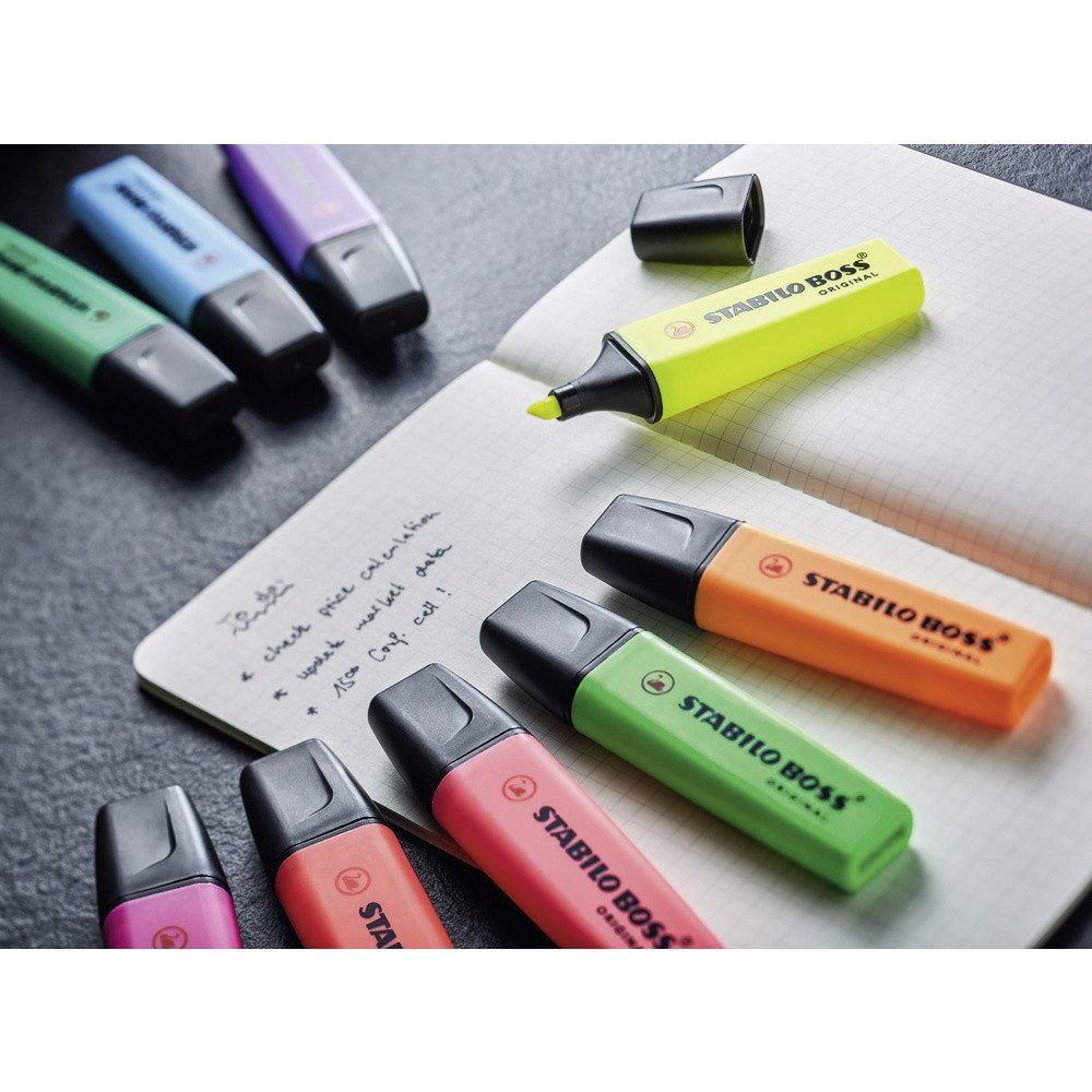 STABILO Permanentmarker STABILO Textmarker BOSS® ORIGINAL 70/4 Gelb, Grün, Orange, Pink 2 mm