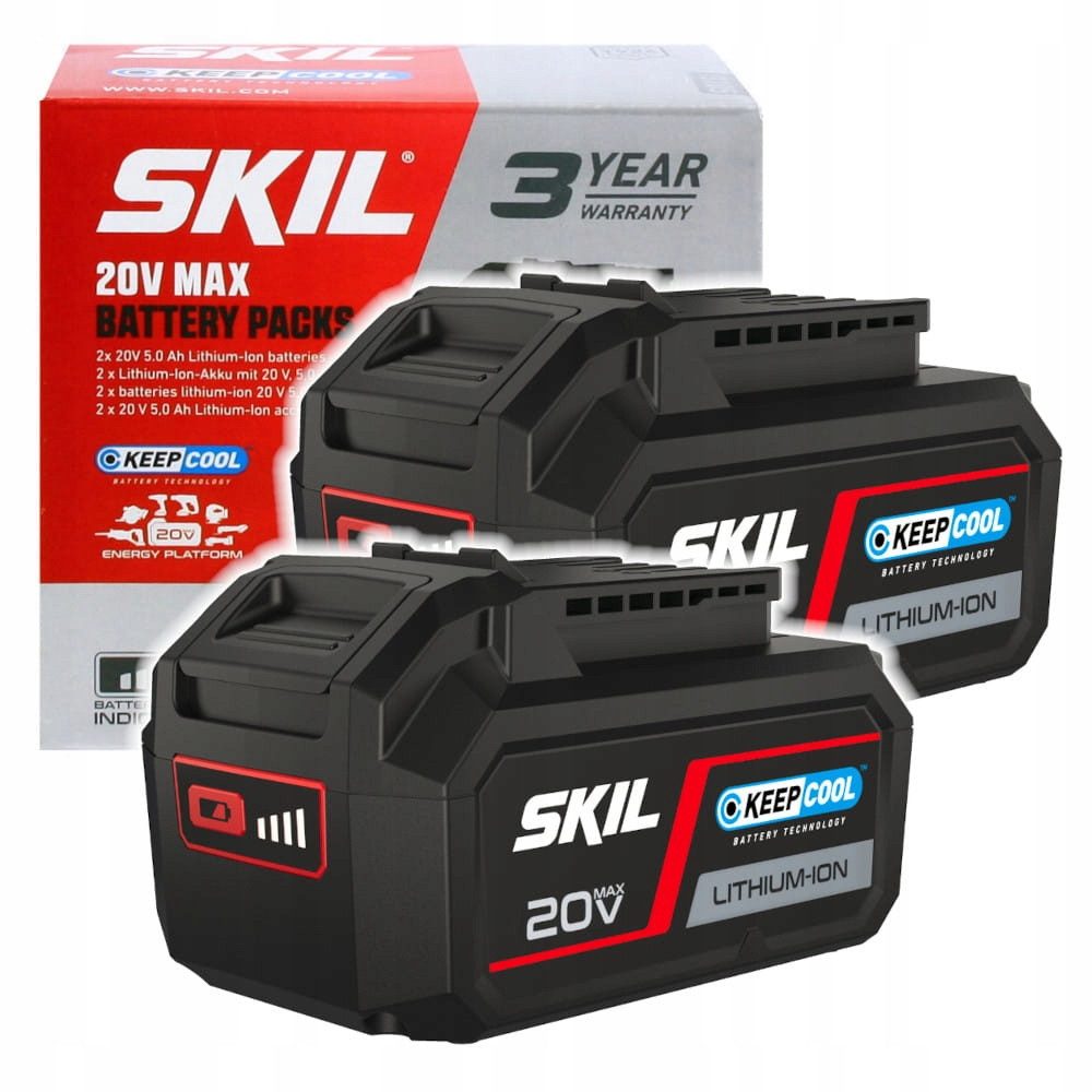 SKIL SET 20V Max 5,0 Ah Keep Cool Lithium-Ionen (2x) Akku SET 20V Max 5,0 Ah Keep Cool Lithium-Ionen (2x)