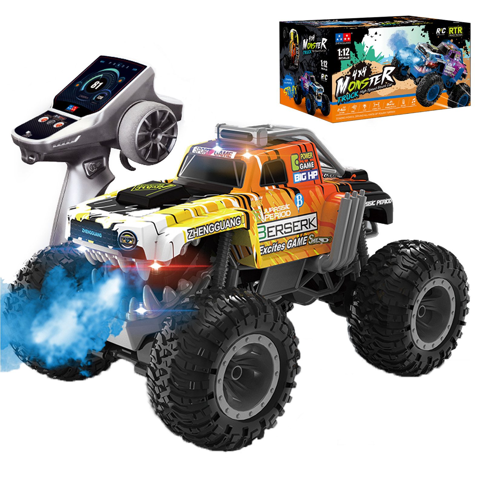 RC-Auto RC Auto Ferngesteuerter 1:12 Monster Truck Ferngesteuert mit Spray