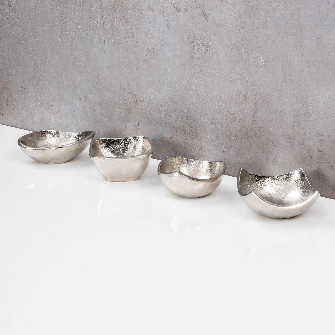 Tischdeko Dipschale Dekoschale, Schalen Levandeo® Aluminium 4er Deko Silber Ø10cm Set Mini