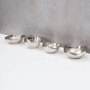Levandeo® Dekoschale, 4er Set Deko Schalen Mini Ø10cm Aluminium Silber Dipschale Tischdeko