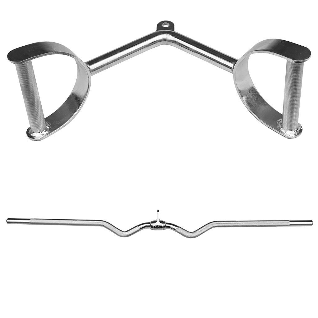 Trainingshilfe Seilzug Set - Rudergrifff + SZ Curl Griff