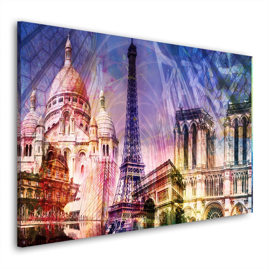 Artedinoi Leinwandbild Paris Pop Art Wahrzeichen Frankreich Wandbild Leinwandbild Kunstdruck