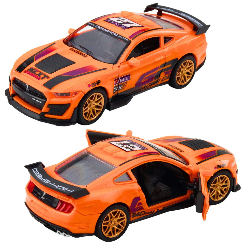 LEAN TOYS Spielzeug-Rennwagen Rennauto Sportwagen Spielzeugauto, (Spar-Set, 1-tlg., 17,5x7,5x5,5cm robust), Licht- & Soundeffekte, Friktionsantrieb, Türen öffnen