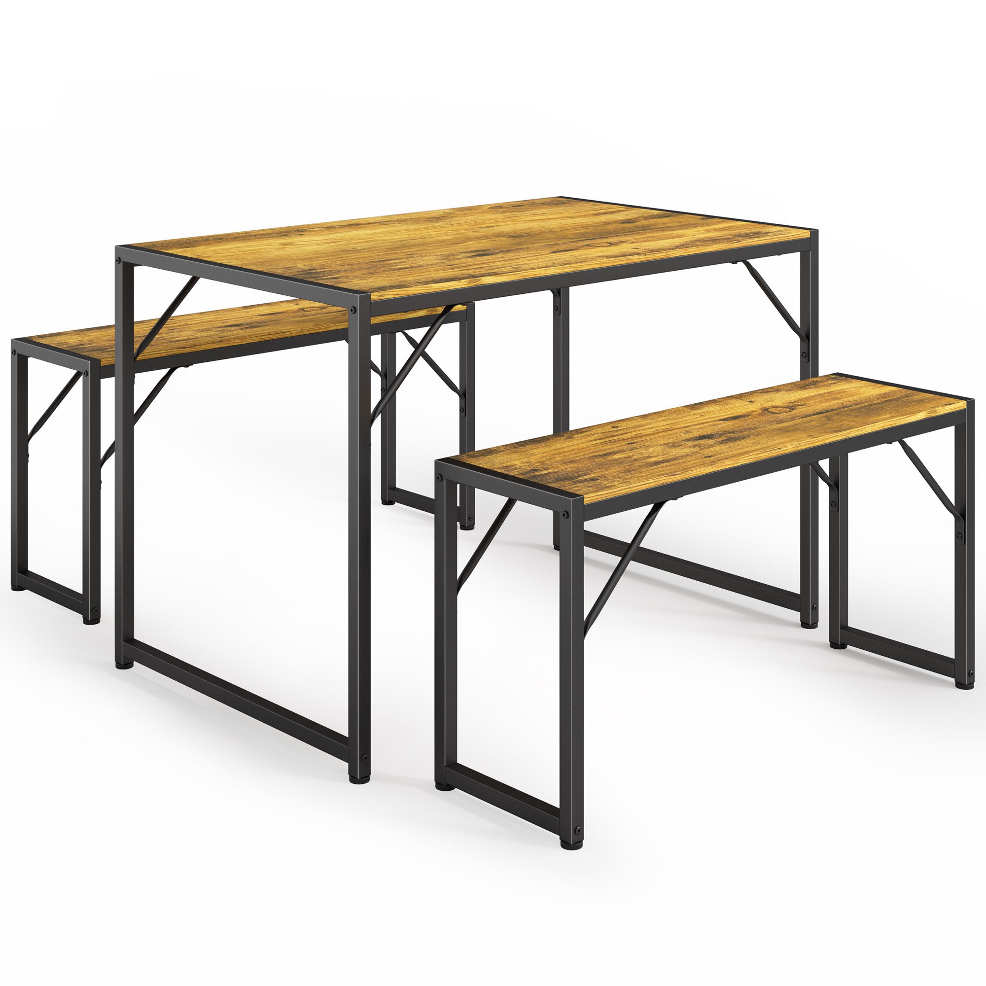 Bealife Essgruppe Set, 3-tlg, Esstisch-Set für 4 Personen mit 2 Bänken günstig online kaufen