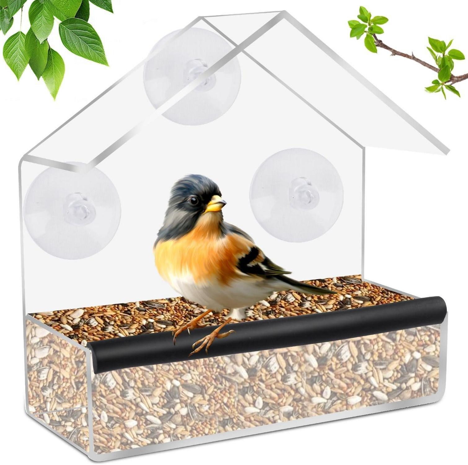 LuxusKollektion Vogelhaus Vogelhaus Fenster Futterhaus für Vögel Saugnapf Installation