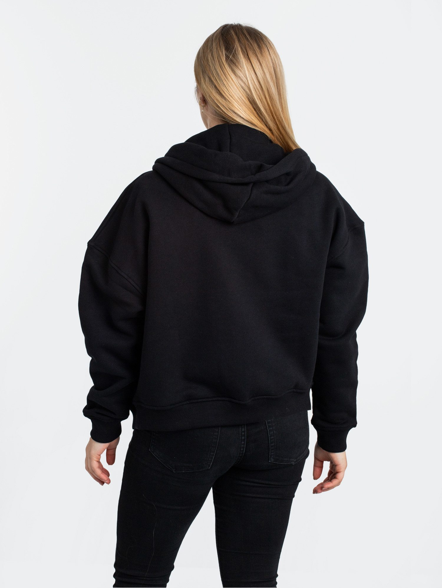 PEQUS Kapuzensweatjacke Pequs Chest Logo Cropped Zip Hoodie