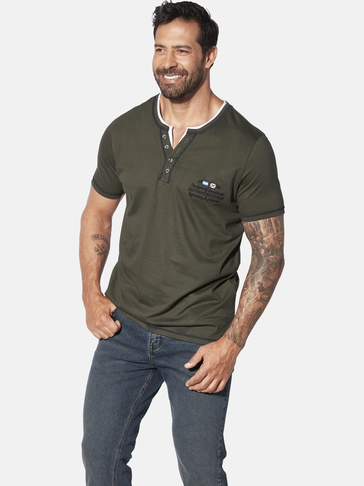 Jan Vanderstorm T-Shirt HAFTOR mit modischen günstig online kaufen