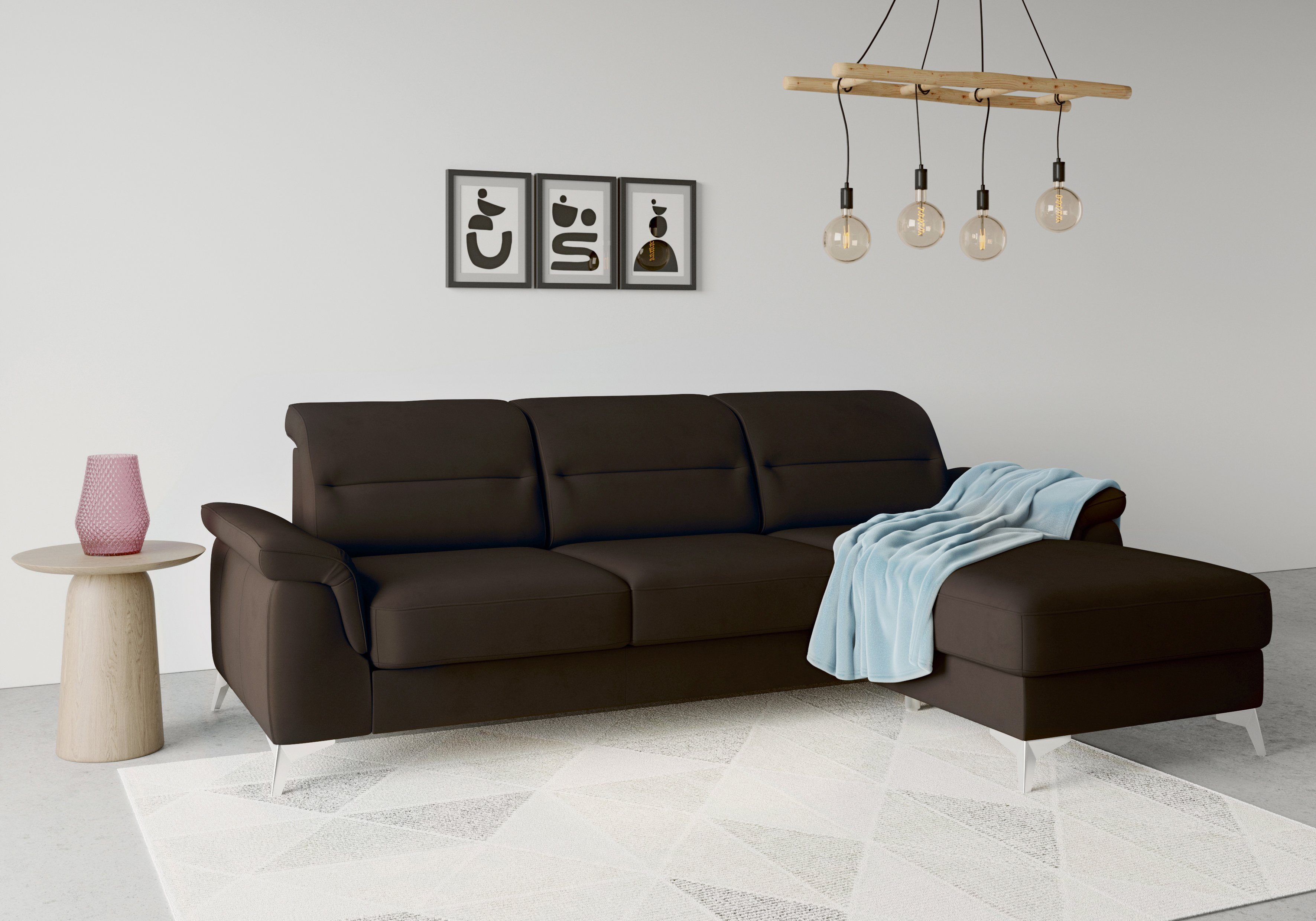 sit&more Ecksofa Sinatra, mit Recamiere, optinal mit Kopfteilverstellung und Armteilfunktion