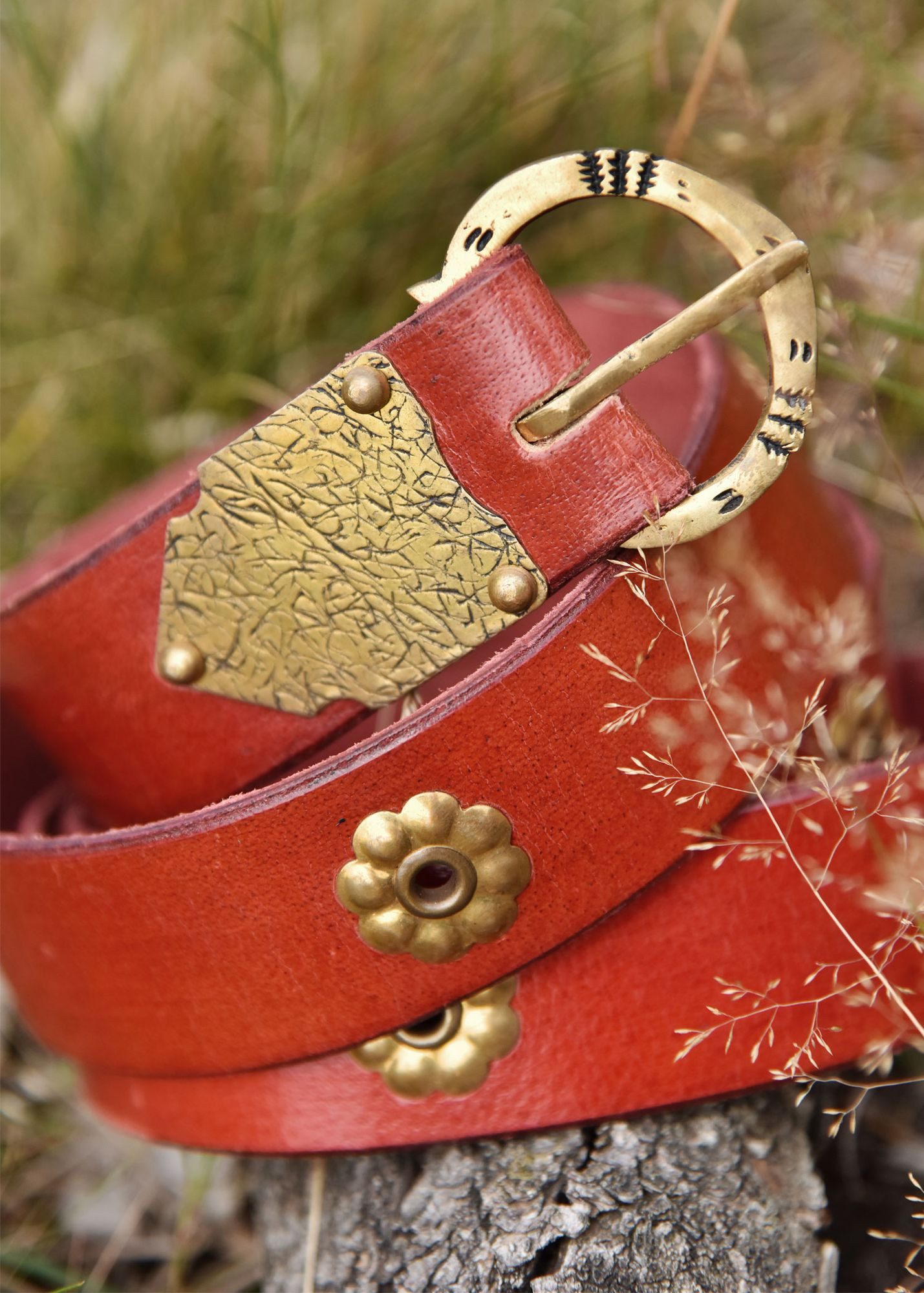 Battle Merchant Kostüm Mittelaltergürtel mit Blumenmotiven, ca. 165 cm