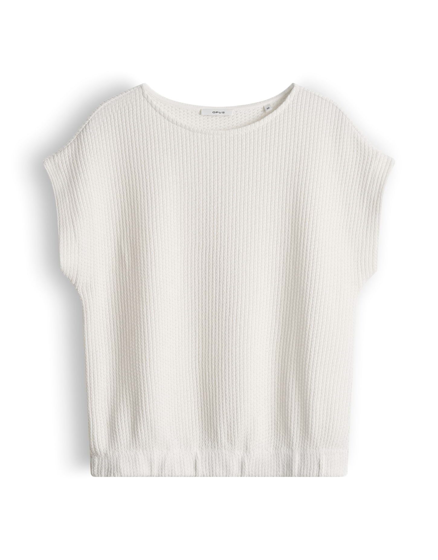 OPUS Shirttop Jerseytop in Strickoptik Lockerer Schnitt, Gummibund am Saum