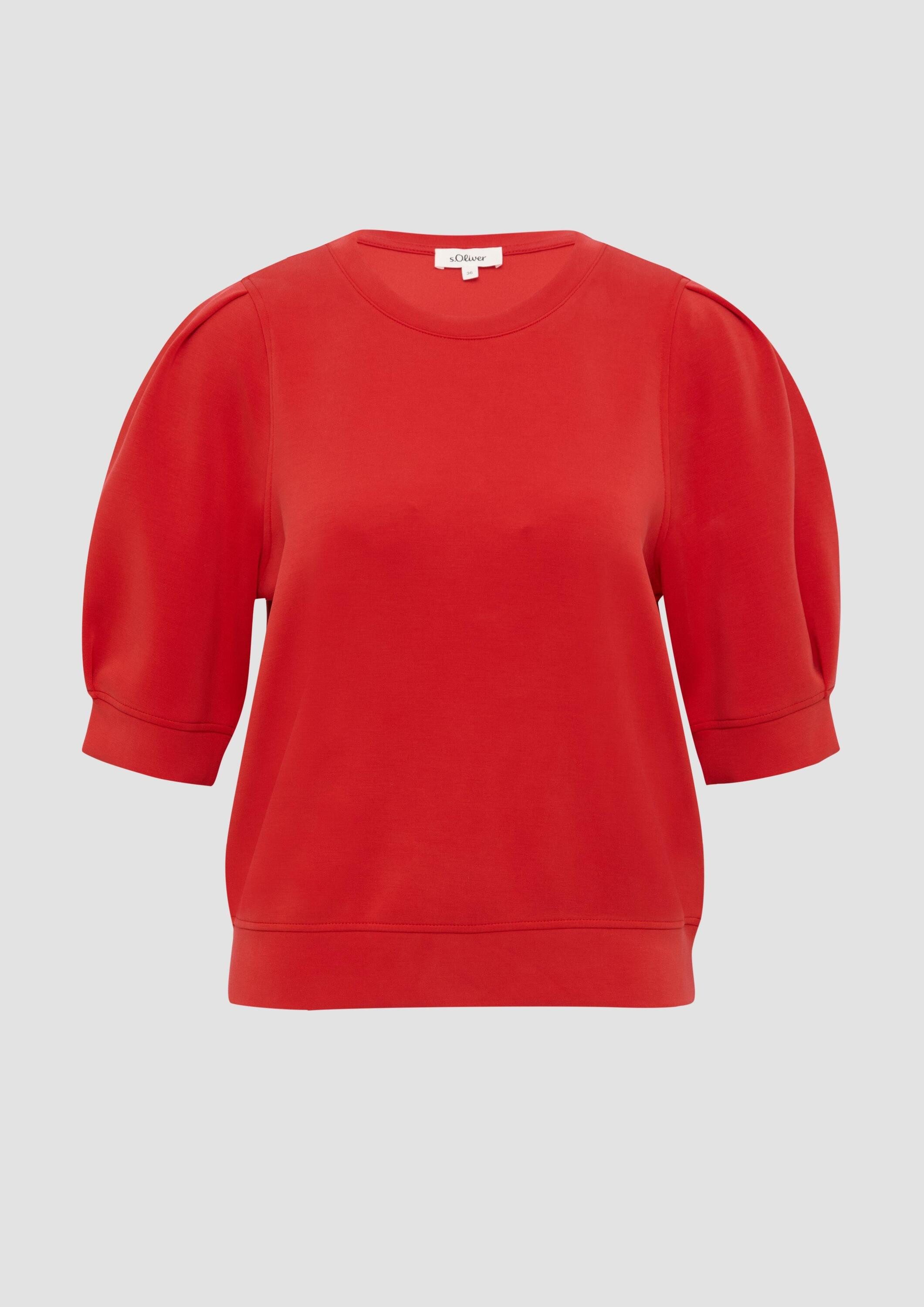 s.Oliver Sweatshirt Sweatshirt Scuba-Sweatshirt mit Faltendetails