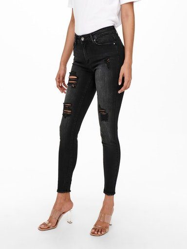 ONLY Ankle-Jeans ONLBLUSH MID SK RW AK DT DNM TAI099 NOOS mit Destroyed  Effekt, Aus elastischer Baumwollmischung mit Stretch-Anteil für eine  optimale Passform