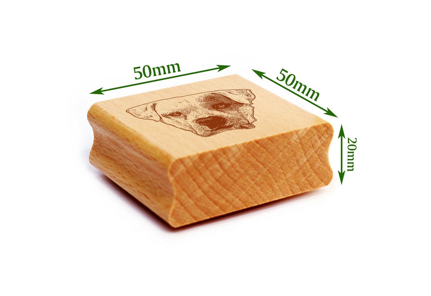 Thumbnail - Dekolando Stempel Motivstempel American Bulldog Stempel Hund Holzstempel 48 x 44 mm