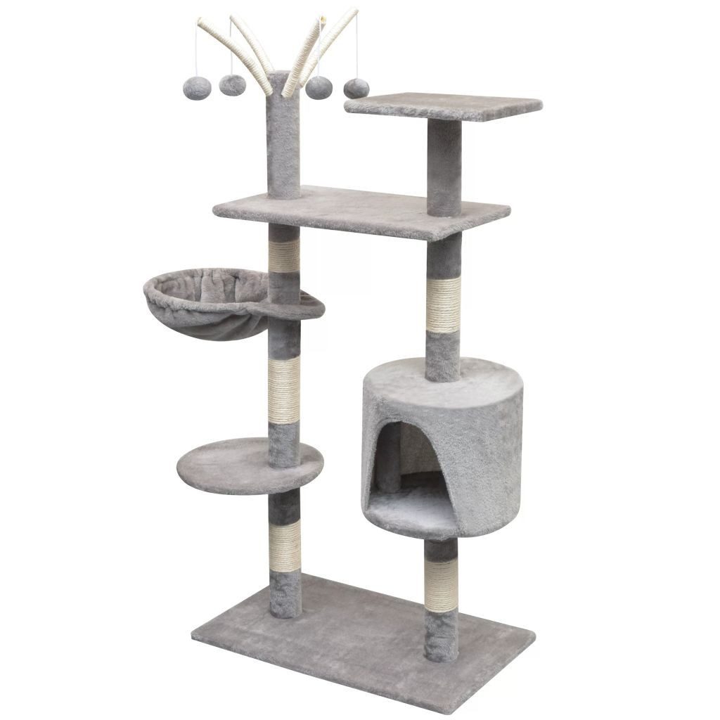 vidaXL Kratzbaum 96 x 35 x 125 cm Katzen-Kratzbaum 125 cm Grau